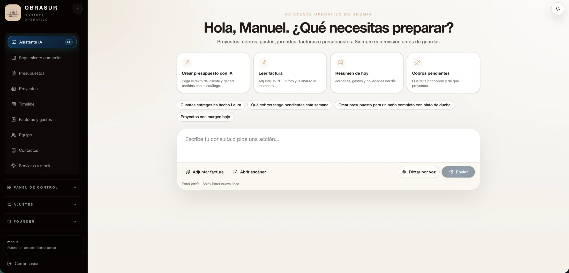 Radar diario de GremIA con prioridades, avisos y acciones recomendadas